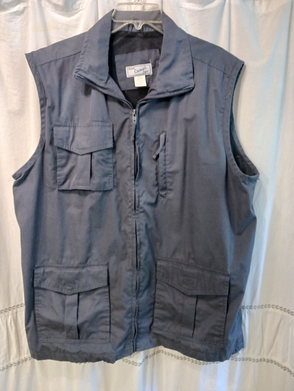 Haband Casual Joe Gray/navy Utility Vest Photography Fishing Hiker Hunter Men L